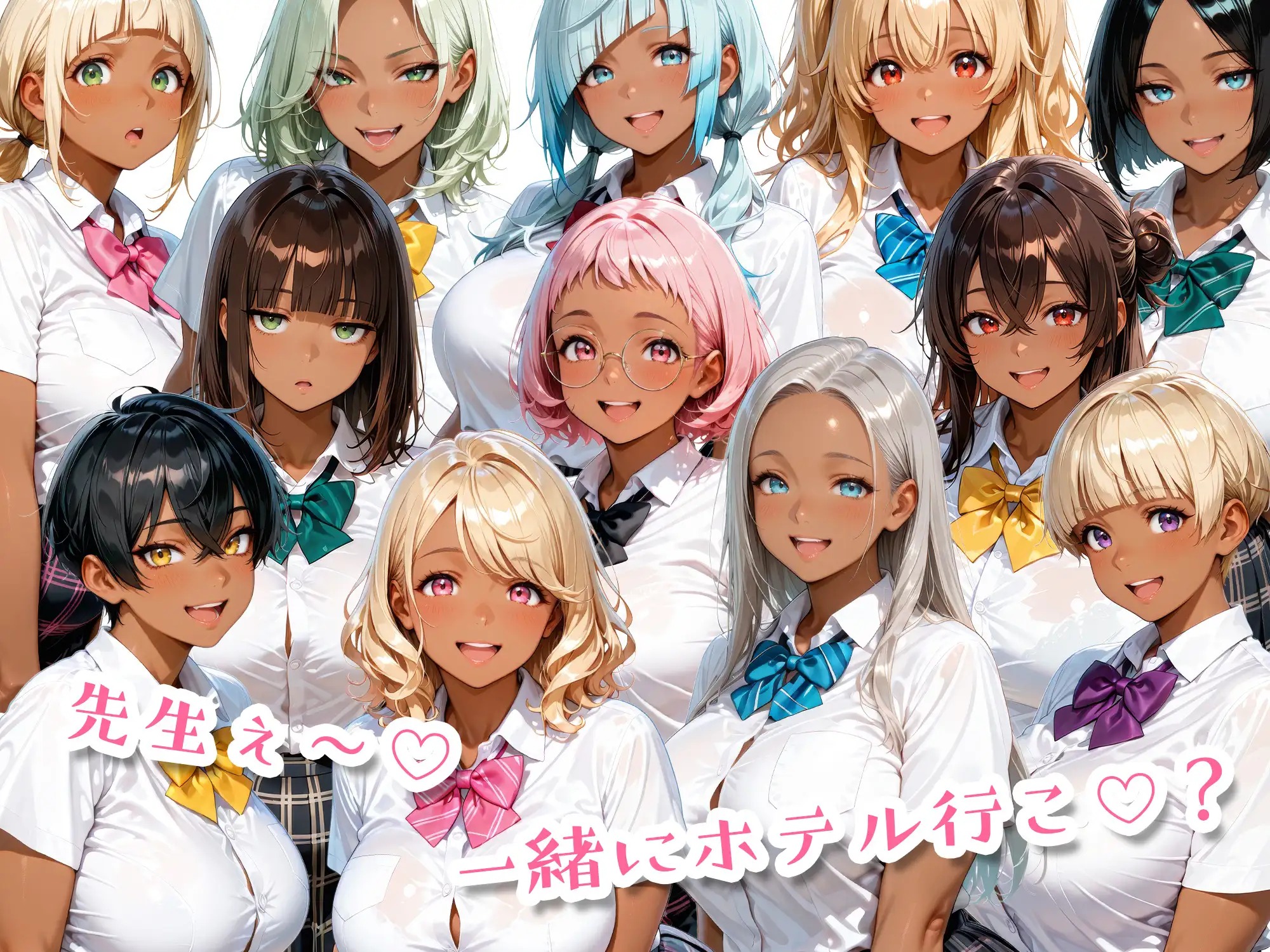 12人のムチムチ黒ギャル生徒と制服プレイ サンプル画像 10