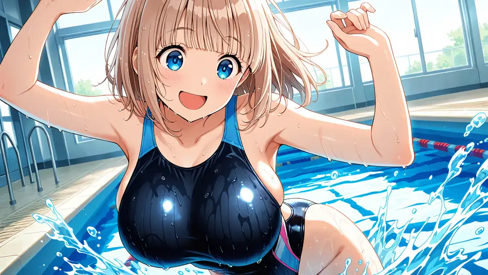 爆乳茶赤水泳美女がコーチと秘密契約で淫らな個人レッスン【4K】 サンプル画像 2