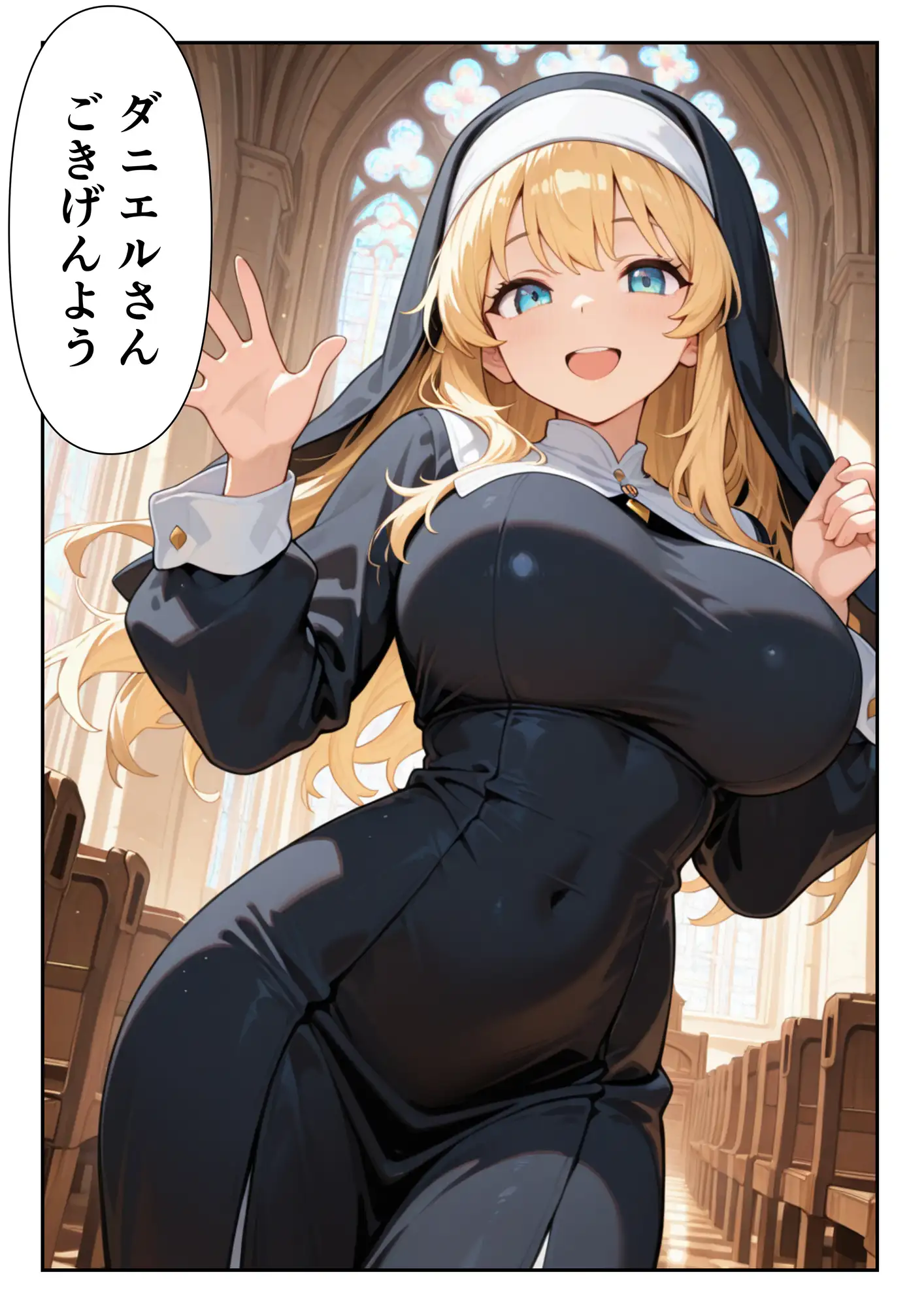 心優しく爆乳なシスターに頼んだらエッチな願いを聞いてくれて サンプル画像 3