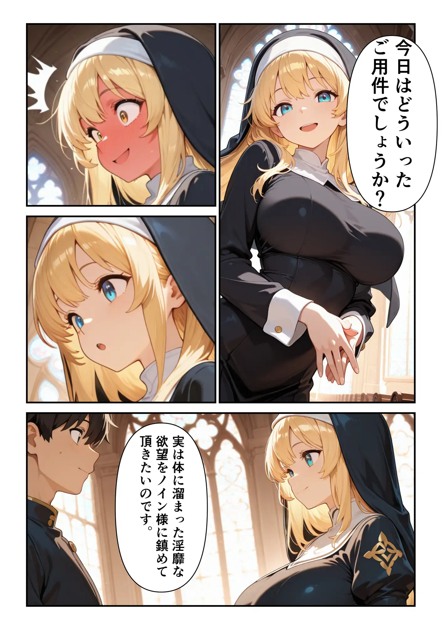 心優しく爆乳なシスターに頼んだらエッチな願いを聞いてくれて サンプル画像 4