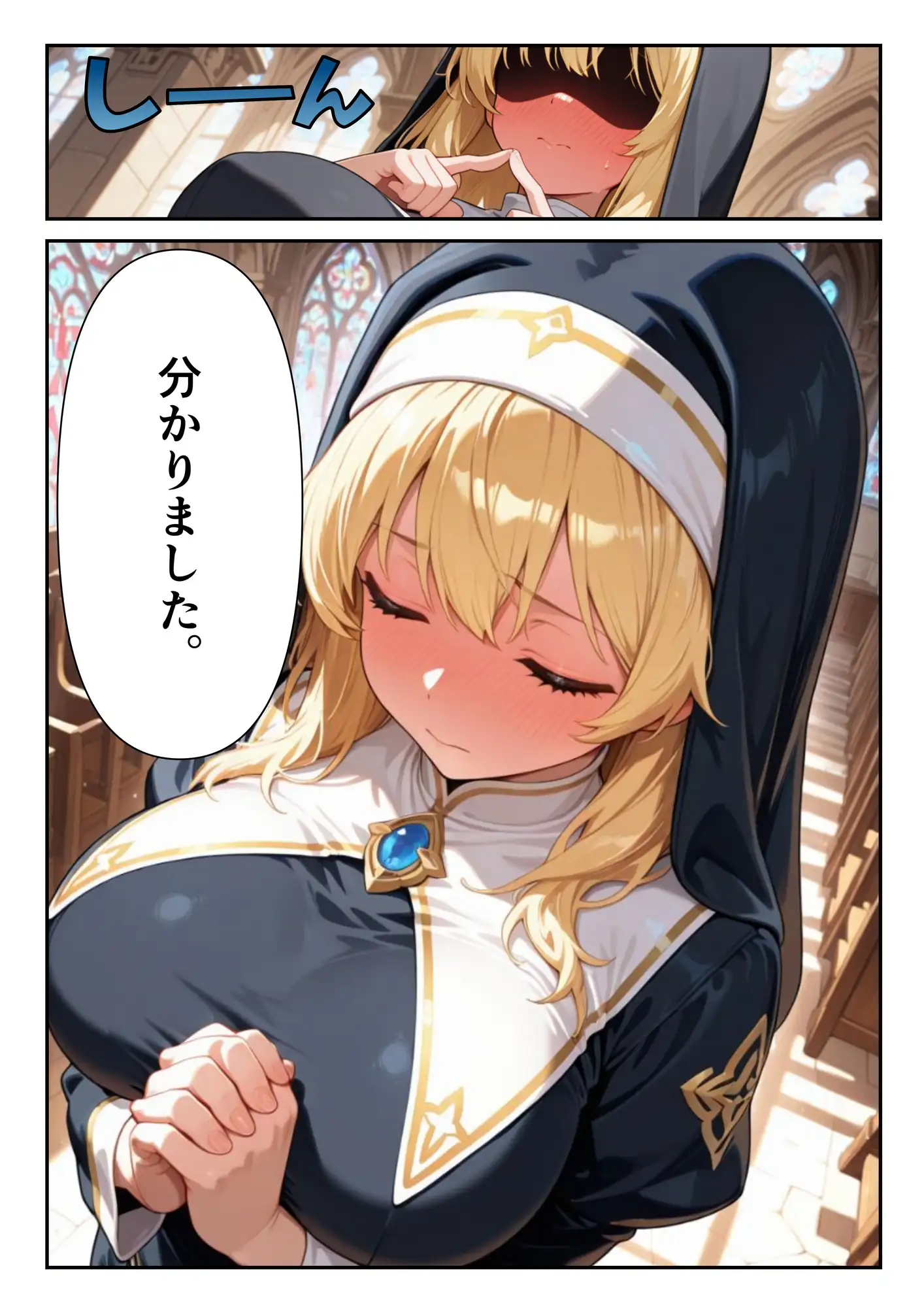 心優しく爆乳なシスターに頼んだらエッチな願いを聞いてくれて サンプル画像 7