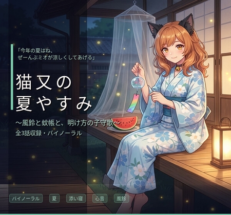 【バイノーラル】猫又の夏やすみ ～甘えん坊な猫耳妹ミオと過ごす、夏の夜のまどろみ添い寝～ 全3話
