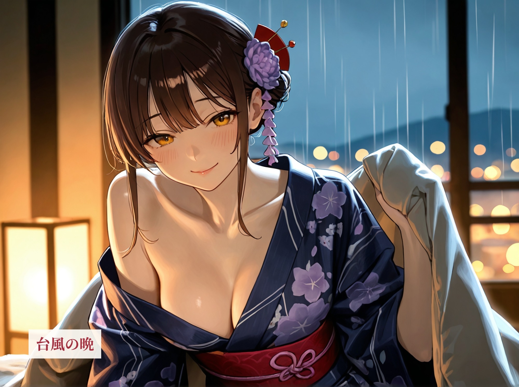 【看板娘×囲炉裏】雨音とささやきの繕いもの【雨音・添い寝・囁きASMR】
