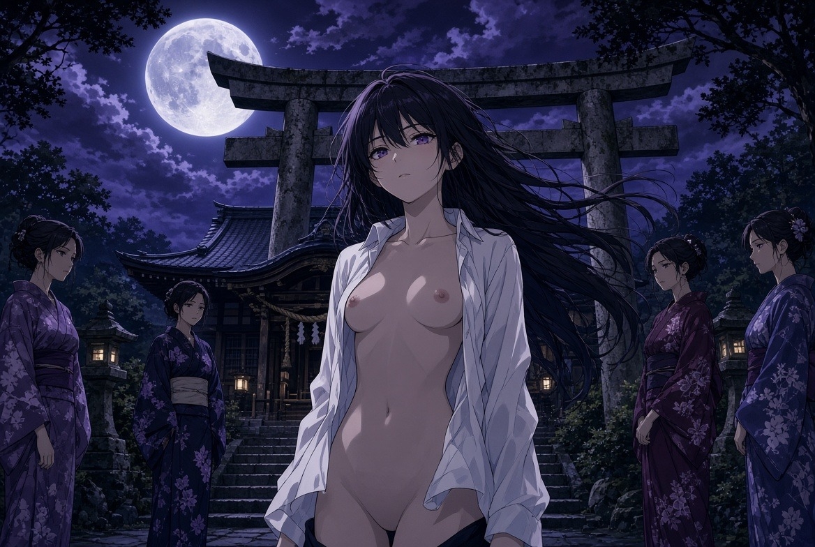 【CFNM&嫉妬勃起NTR(月読の村編(2))】水泳部エロマネ彼女 ～男性は下半身裸が義務の村