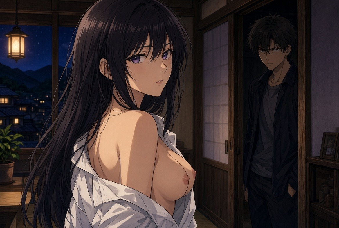 【CFNM&嫉妬勃起NTR(月読の村編(2))】水泳部エロマネ彼女 ～男性は下半身裸が義務の村