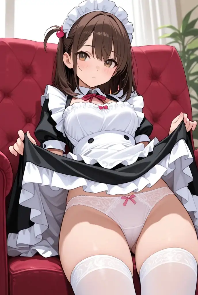 メイド服の女の子がパンツを見せてくれる サンプル画像 2