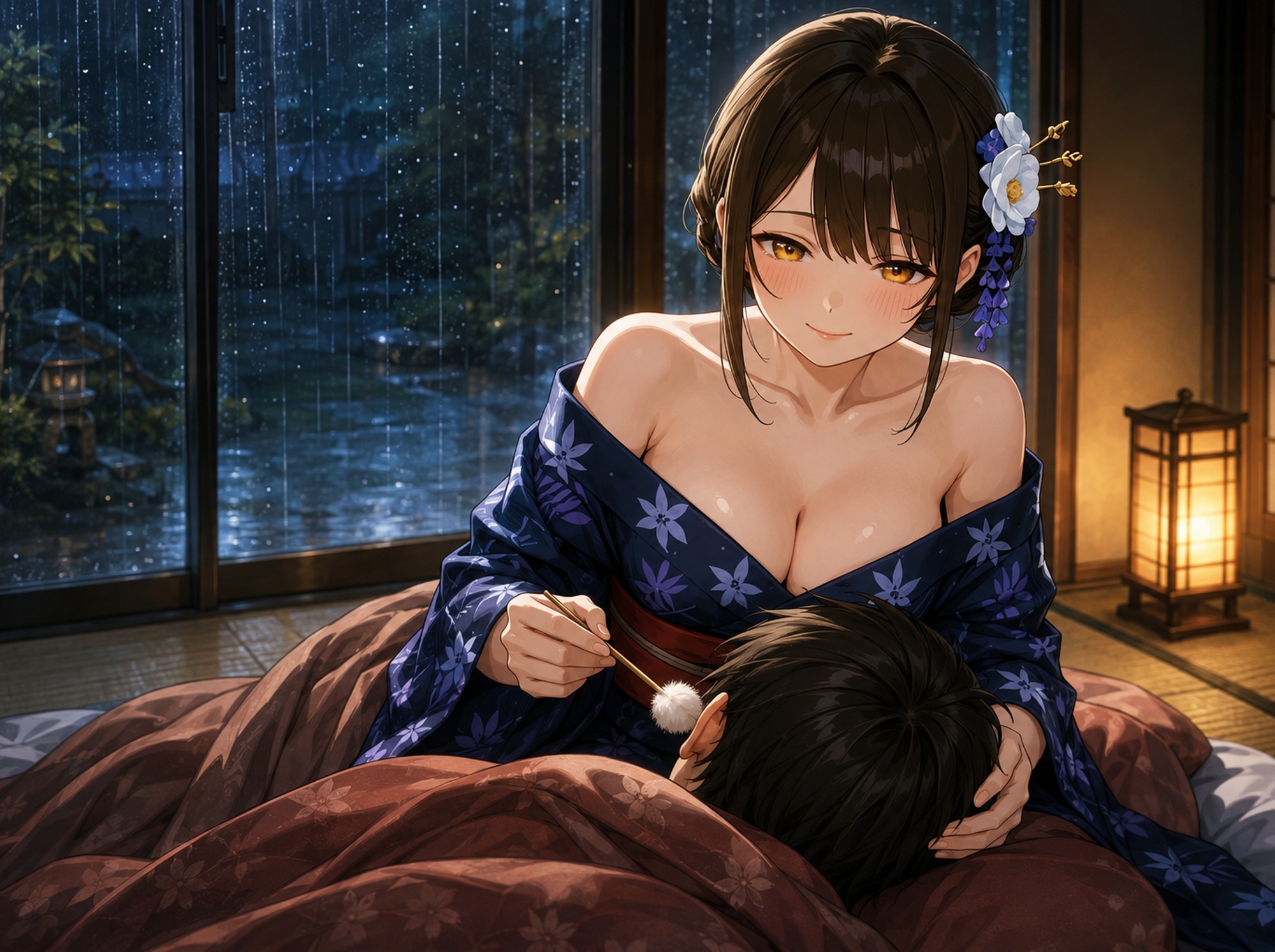 【看板娘×ひざまくら】あやかの湯宿ささやき日記 第十九夜 雨音の耳かき【耳かき・添い寝・囁きASMR】
