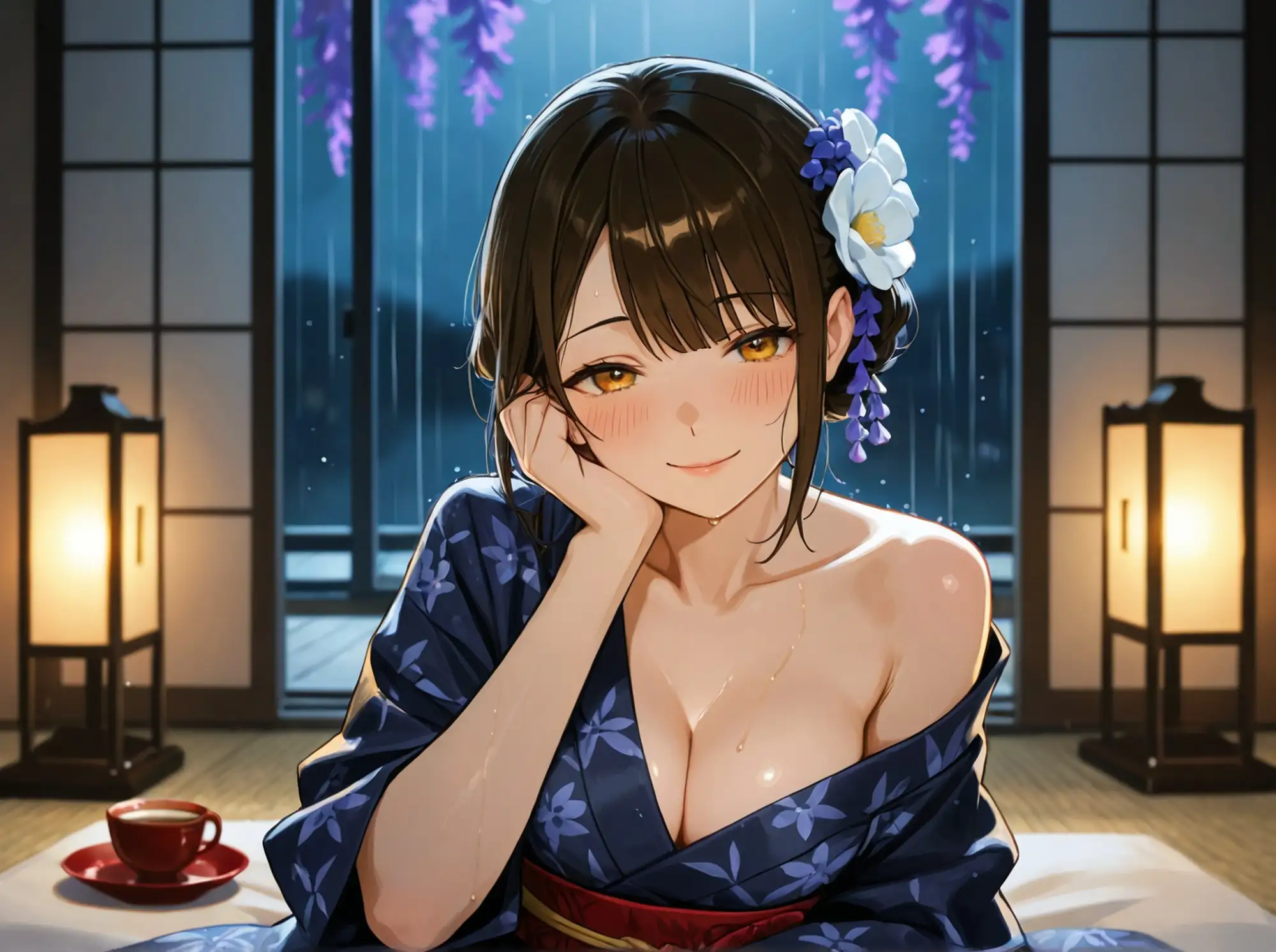 【看板娘×ひざまくら】あやかの湯宿ささやき日記 第十九夜 雨音の耳かき【耳かき・添い寝・囁きASMR】 サンプル画像 3