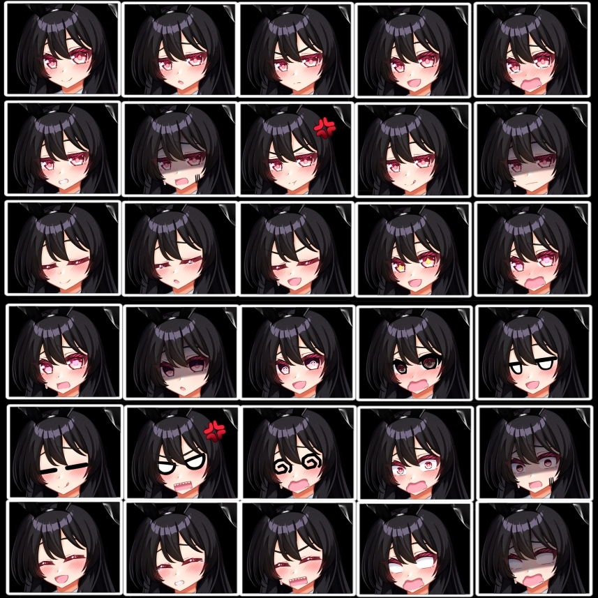 立ち絵素材 黒髪の女の子(ボテ腹)