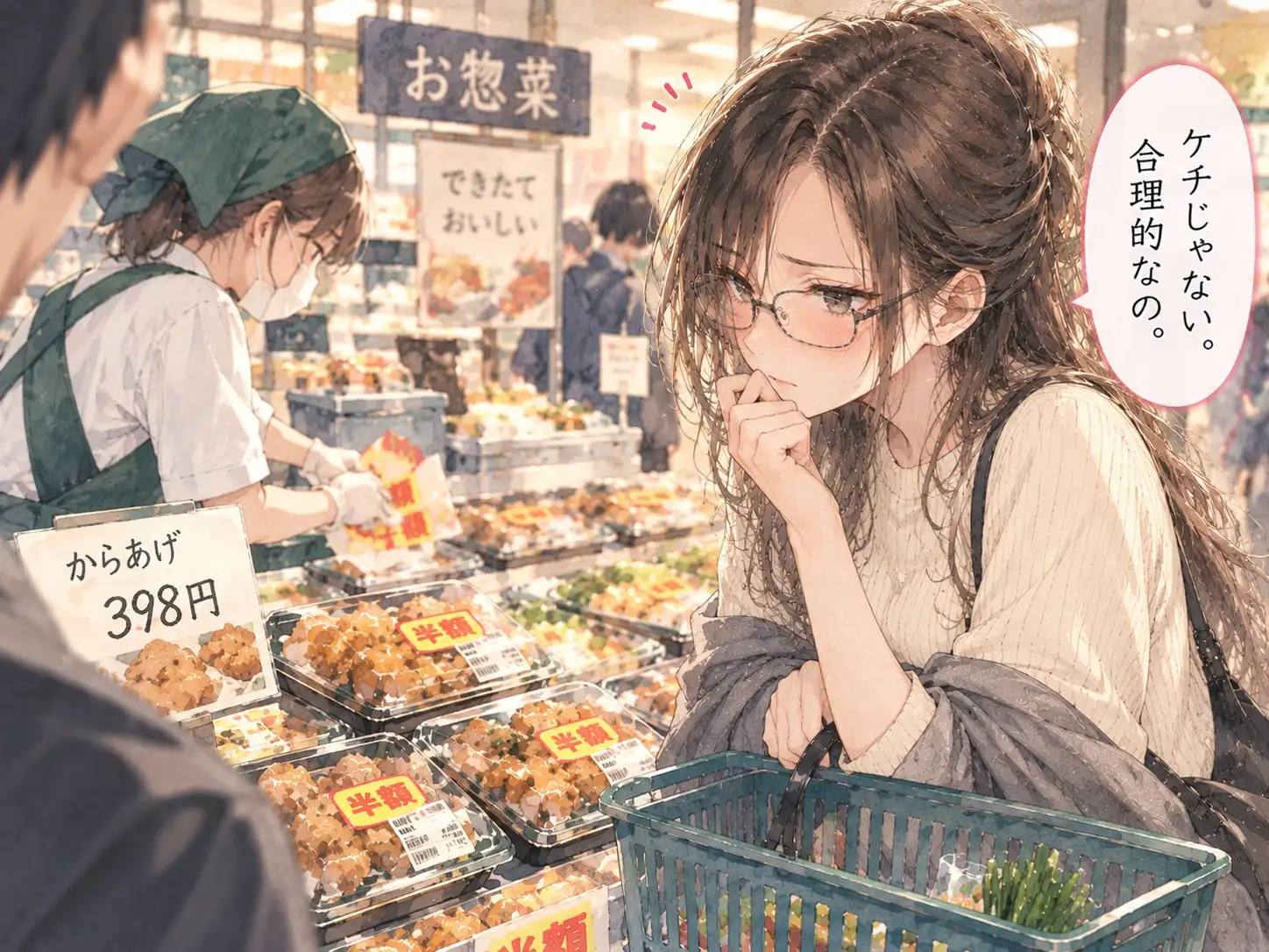 『会社では完璧な女上司が、休日にスーパーで半額シールを待っていたボイス』 サンプル画像 2