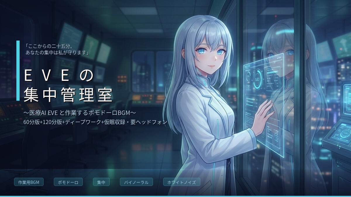 【作業用BGM】EVEの集中管理室 ~医療AIと25分×集中プロトコル~