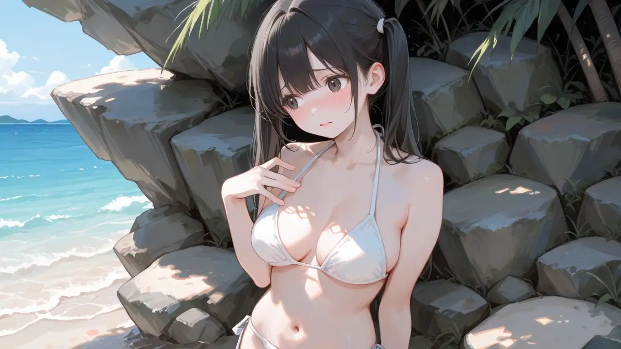 秘密の夏の思い出〜岩陰に隠れて大声で青姦SEXしちゃった夏〜 サンプル画像 6