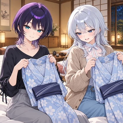 紫ショートちゃんの百合温泉旅行 ～浴衣姿の彼女と過ごす旅館の一夜～