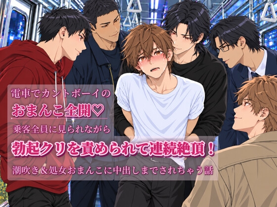 電車でカントボーイのおまんこ全開♡乗客全員に見られながら勃起クリを責められて連続絶頂！潮吹き&処女おまんこに中出しまでされちゃう話