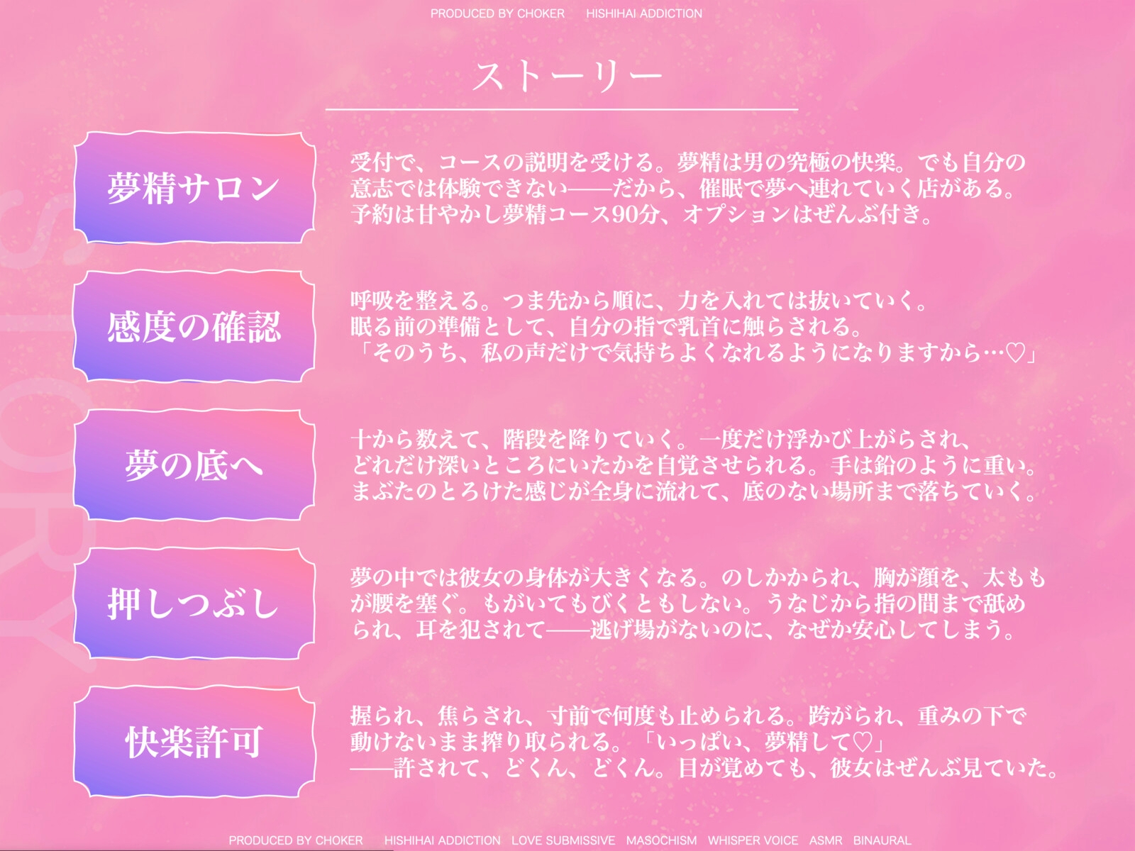 【夢精専門サロン】いけない夢で責めてくる甘やかし催○セラピストのマゾ熟睡絶頂コース〜下着の中、精液でぐちゃぐちゃ…♡〜 [被支配中毒] | DLsite 3