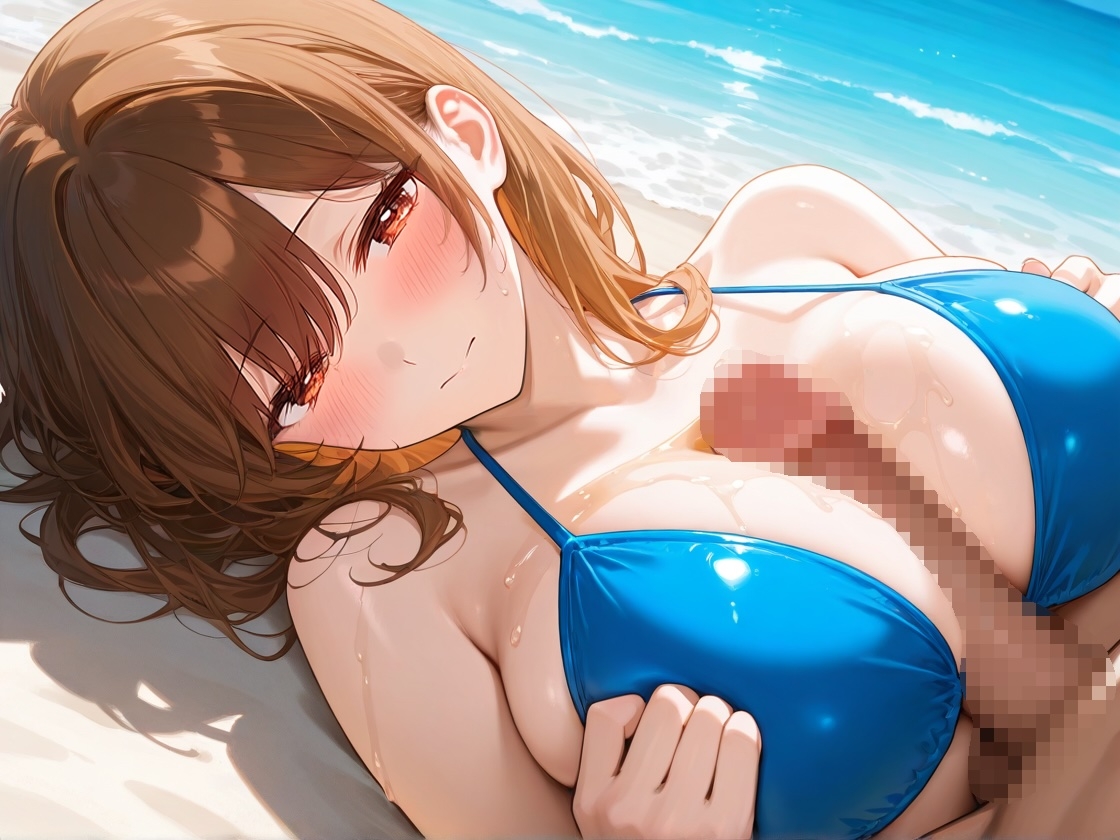 爆乳ビキニの幼馴染は恋人の演技をしているうちに本気になってイチャラブ交尾する。【KU100/水着/パイズリ】