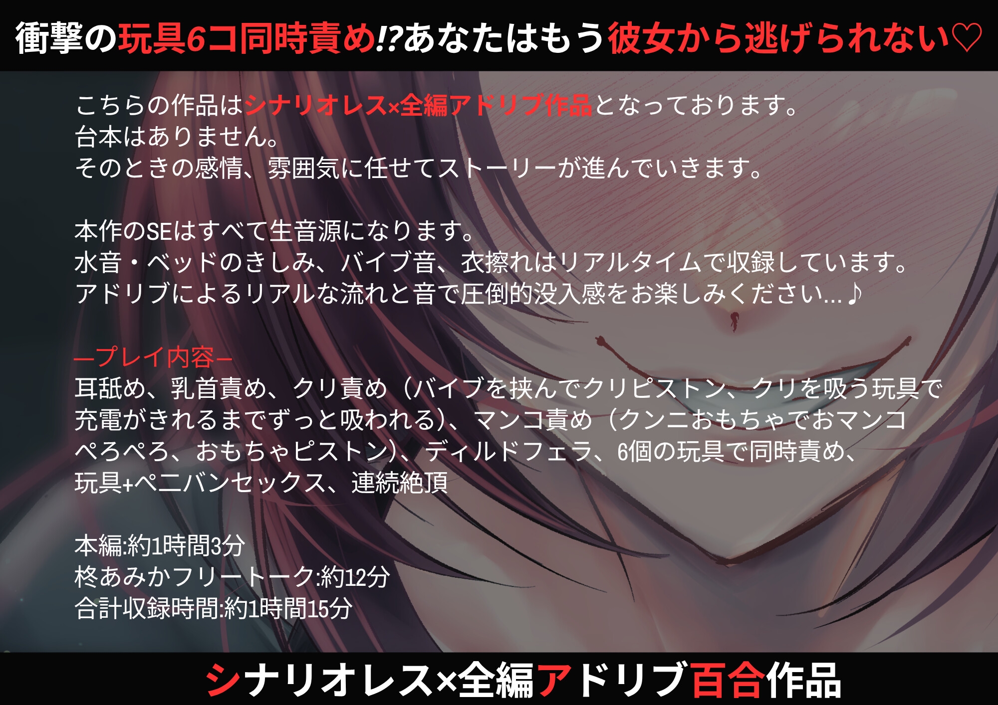 【百合】続・女の子監禁 ~6つのおもちゃ同時責めで中も外も塞がれた私はトドメのペニバンセックスで屈服する~【シナリオレス×全編アドリブ作品】-3画像