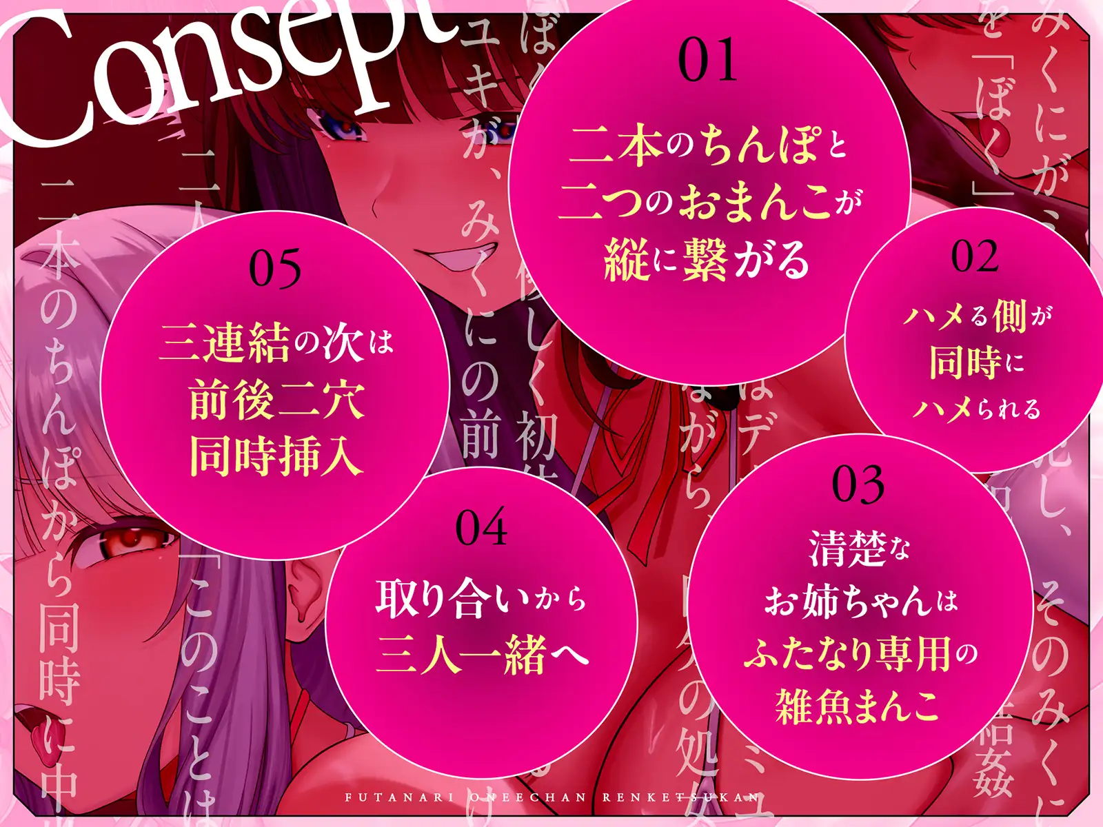 ふたなり♂お姉ちゃん♀連結姦♡~あまあま雑魚まんこお姉ちゃんと、ふたなりデカちんぽお姉ちゃんに挟まれて~ サンプル画像5