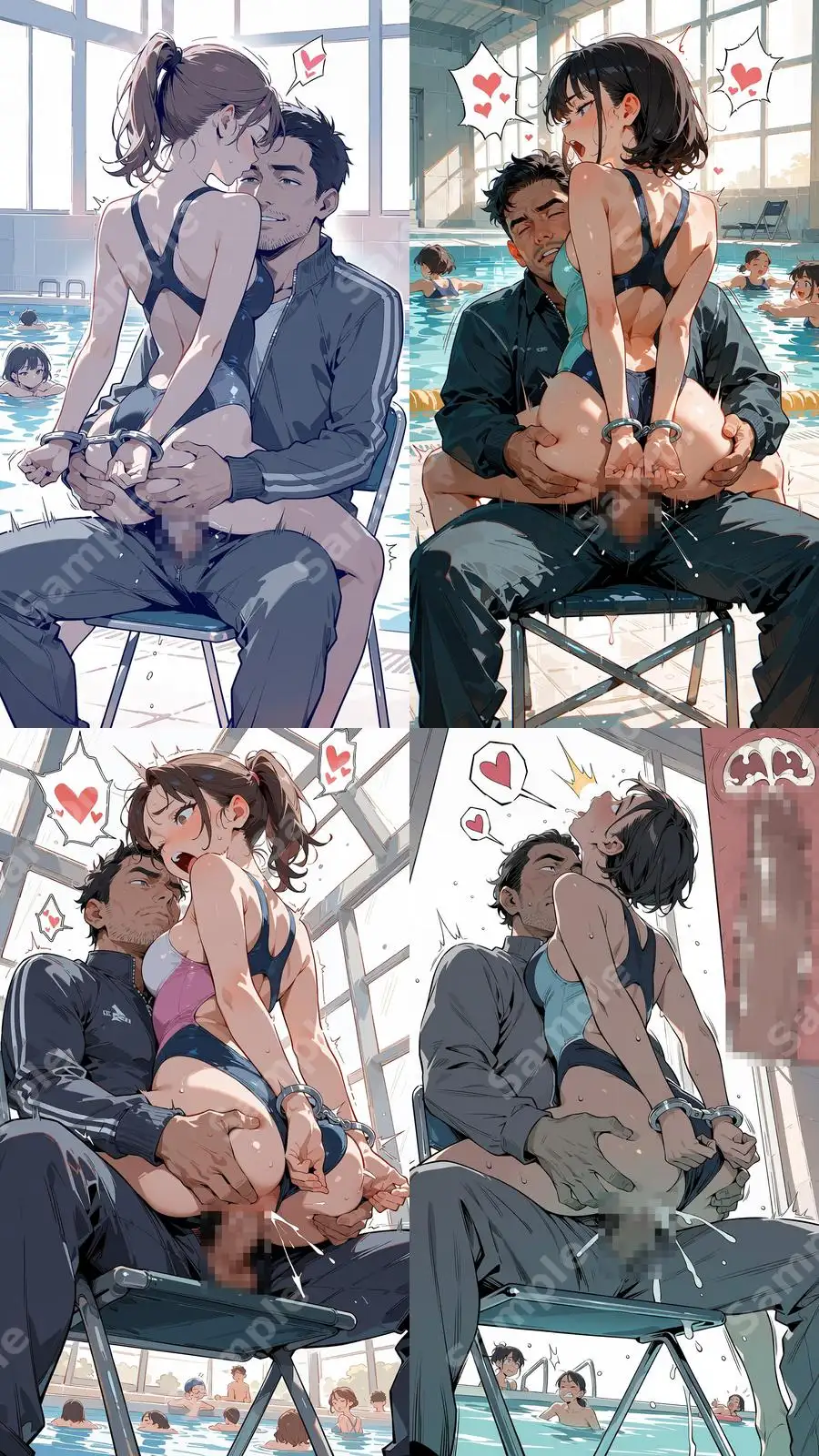 体育教師と女子学生の対面座位マンツーマン指導 サンプル画像 5