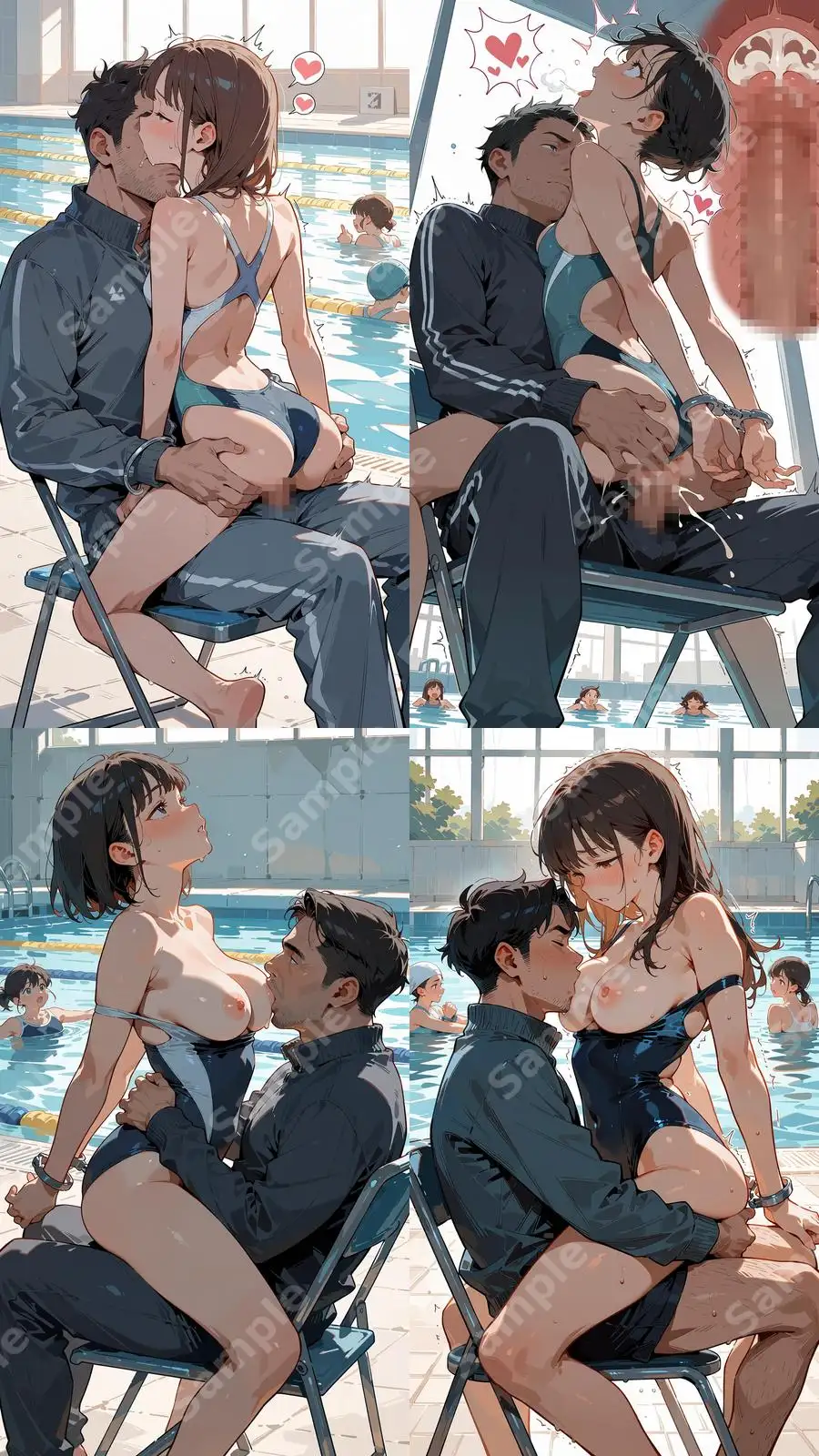 体育教師と女子学生の対面座位マンツーマン指導 サンプル画像 6