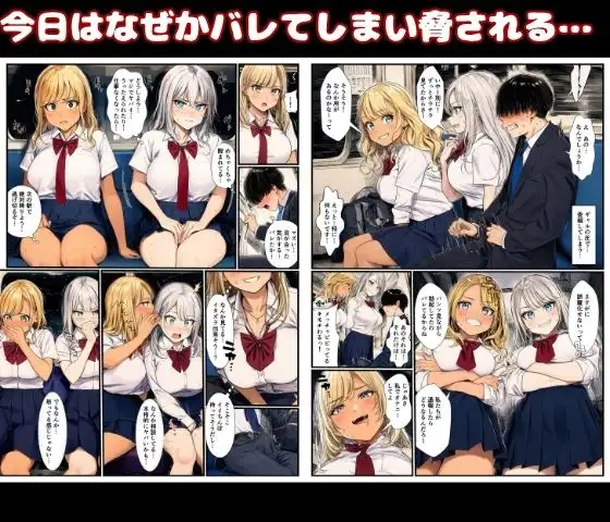 巨乳ギャルたちにお仕置きSEXされる！電車内で誘惑されて中出し快楽堕ち サンプル画像 2