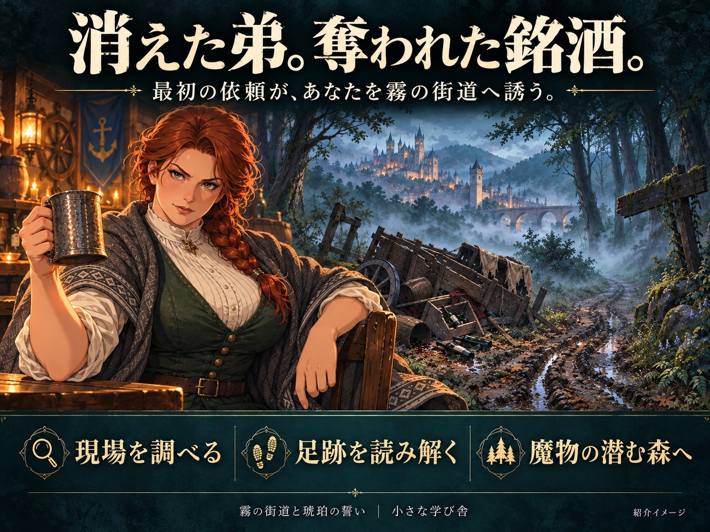 霧の街道と琥珀の誓い ~ダイスで進む短編ゲームブック~
