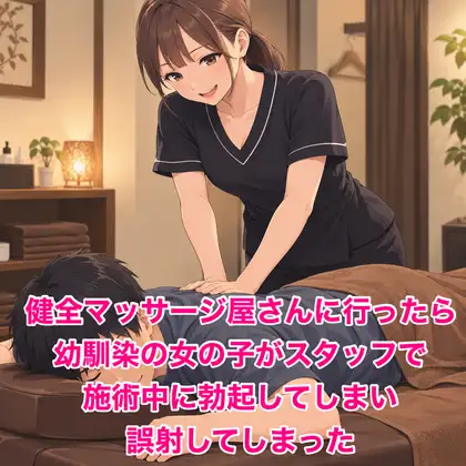 健全マッサージ屋さんに行ったら幼馴染の女の子がスタッフで、施術中に勃起してしまい誤射してしまった ジャケット画像