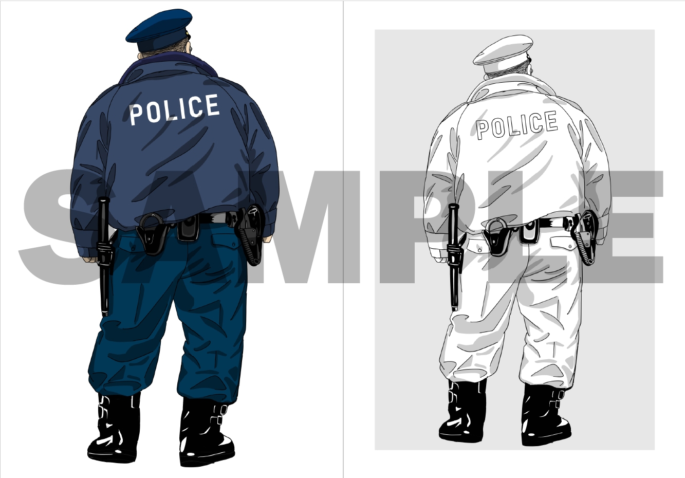 オヤジ警察官イラスト集「Dear Mr.POLICEMAN」 サンプル3