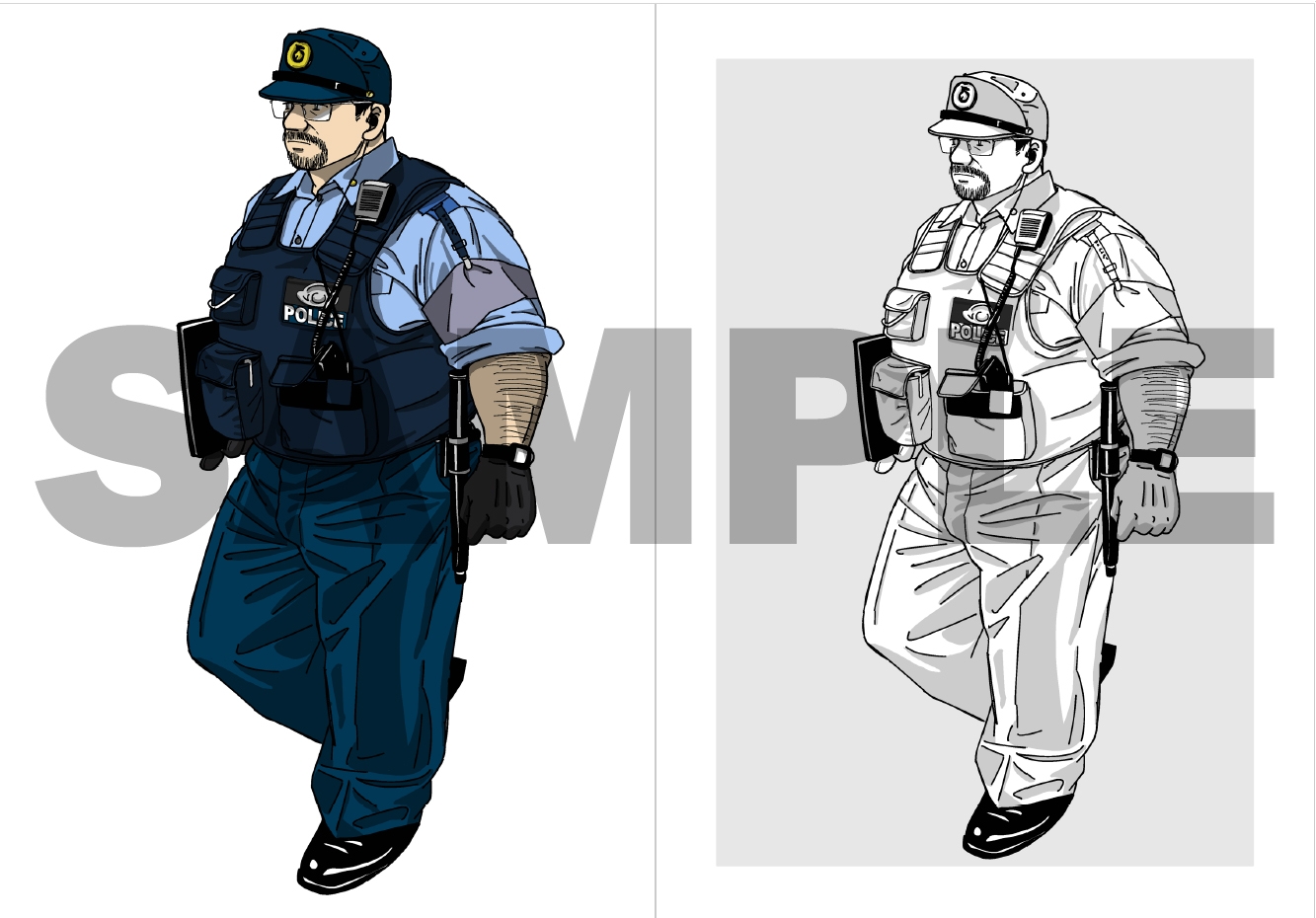 オヤジ警察官イラスト集「Dear Mr.POLICEMAN」 サンプル4