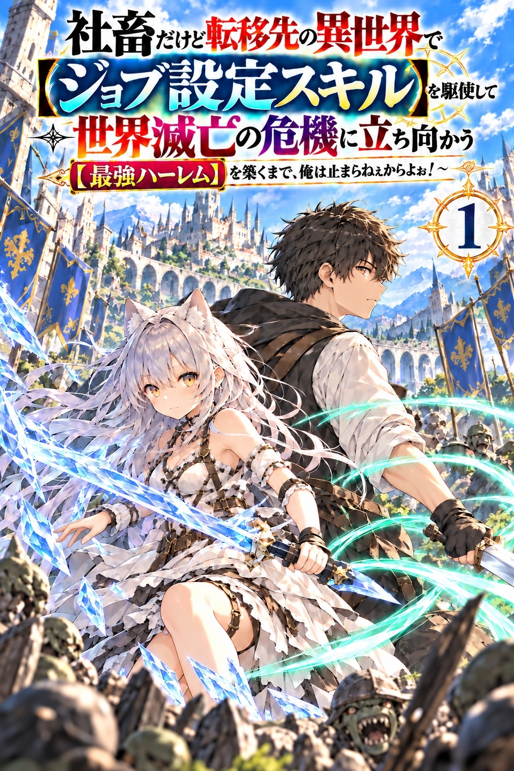 【第1話】社畜だけど転移先の異世界で【ジョブ設定スキル】を駆使して世界滅亡の危機に立ち向かう ～【最強ハーレム】を築くまで、俺は止まらねぇからよぉ！～-2