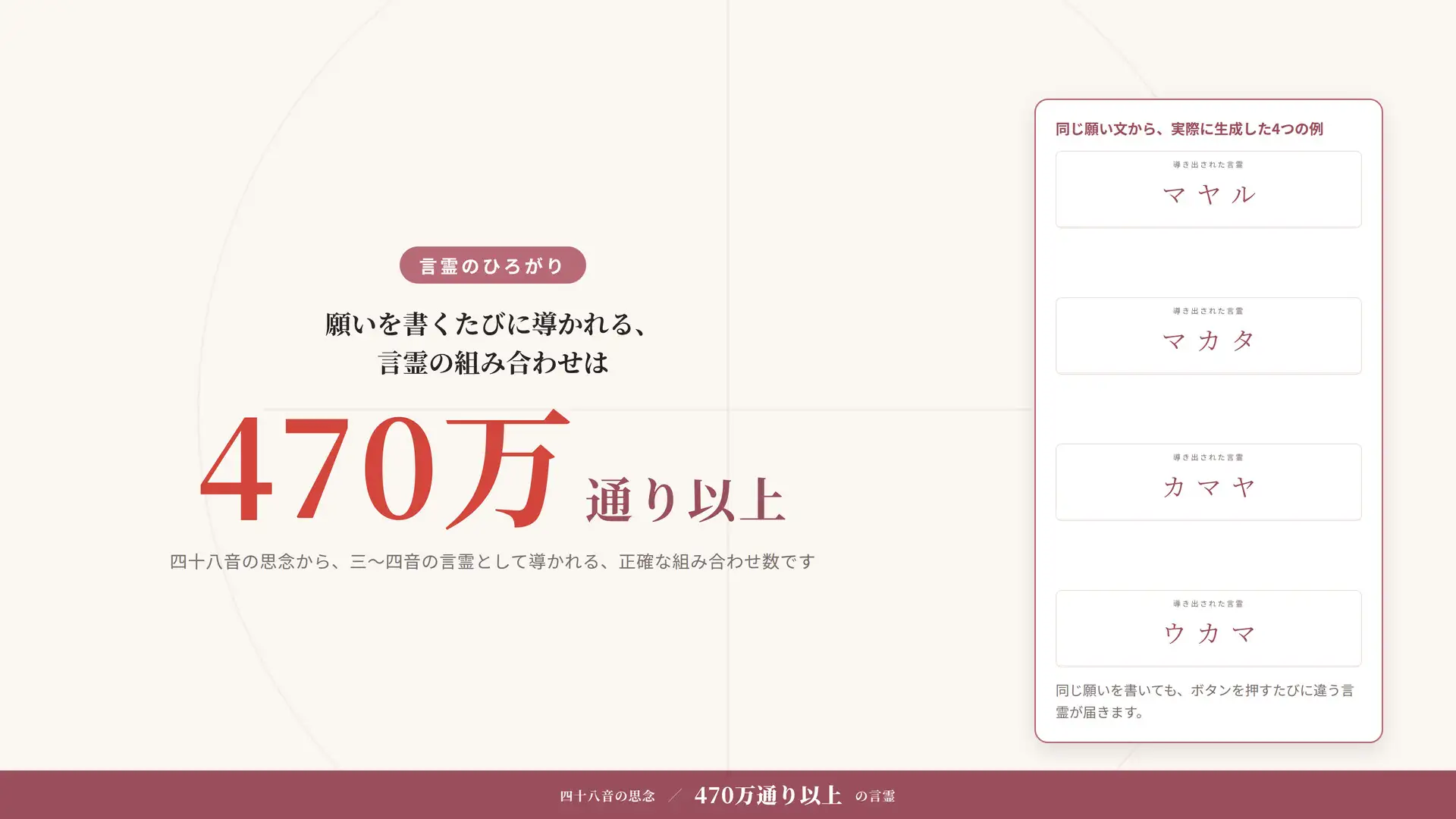 『カタカムナ言霊解読盤』言霊解読と真名ジェネレータ -四十八の音が紡ぐ、あなただけの秘密の呪文- サンプル画像 5