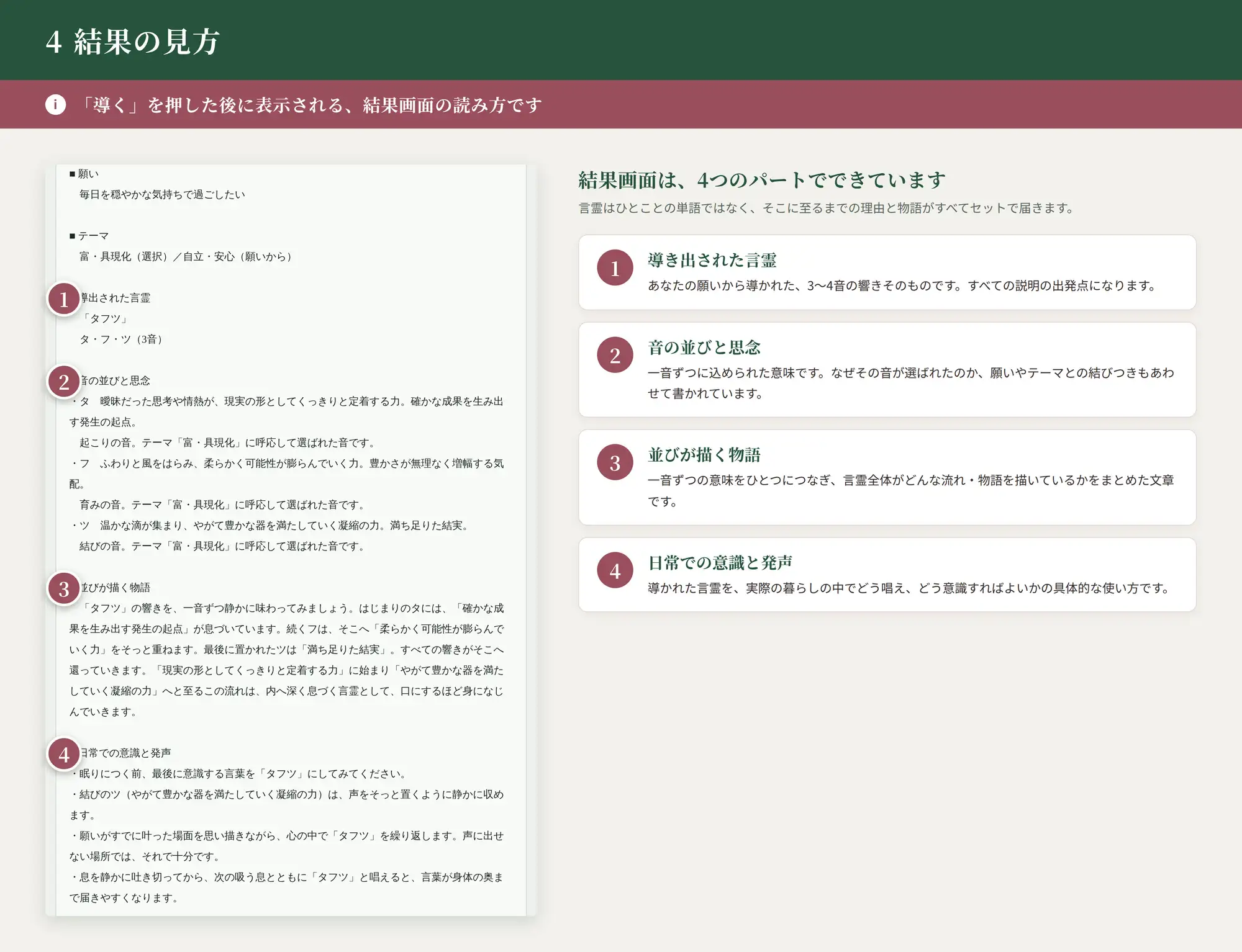 『カタカムナ言霊解読盤』言霊解読と真名ジェネレータ -四十八の音が紡ぐ、あなただけの秘密の呪文- サンプル画像 9