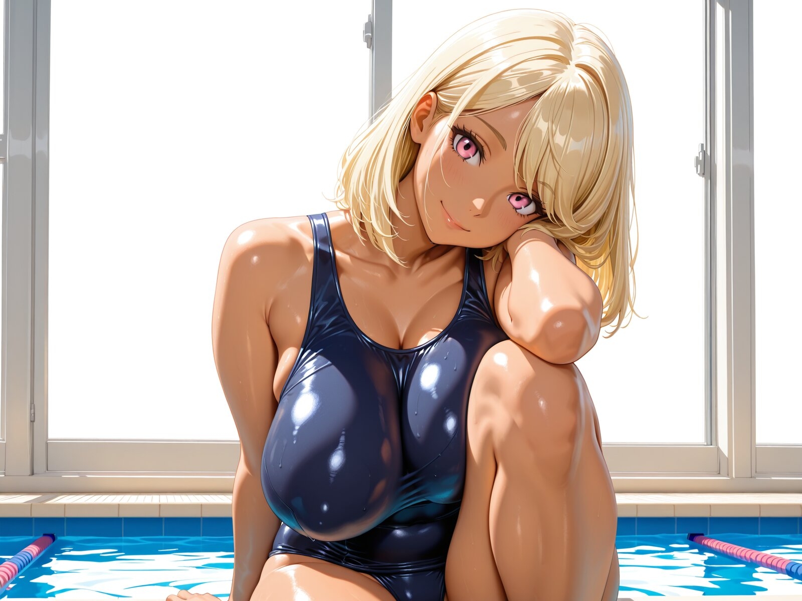 【4K高画質/120fps】 揺れるおっぱい！水泳部の爆乳ギャルJKに誘惑されてエッチな居残り練習 サンプル6