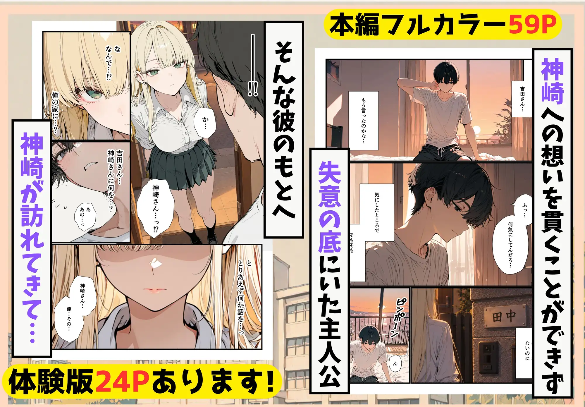 隣の席のギャルのことが好きなのに、巨乳の同級生が誘惑してくる サンプル画像 7