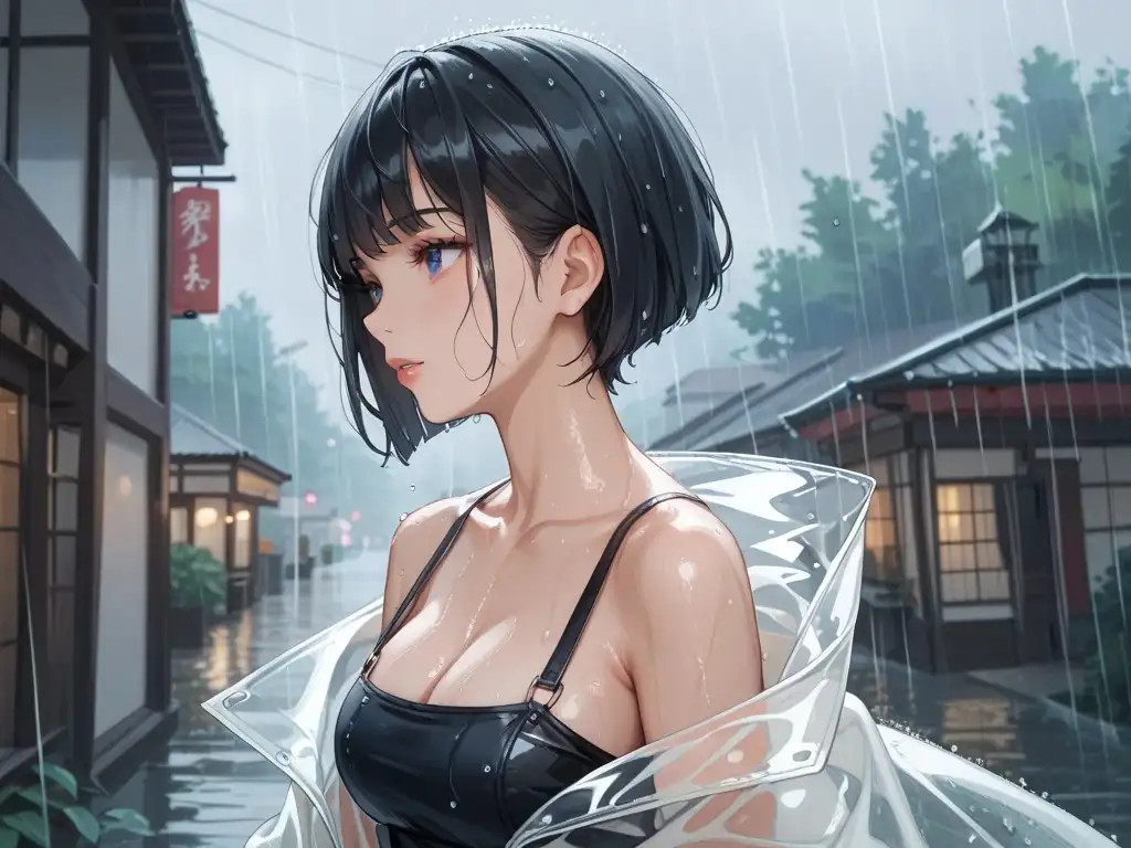 白エプロン家政婦と紅葉を楽しむ美女と屋上プレイと雨宿り古民家 サンプル画像 9