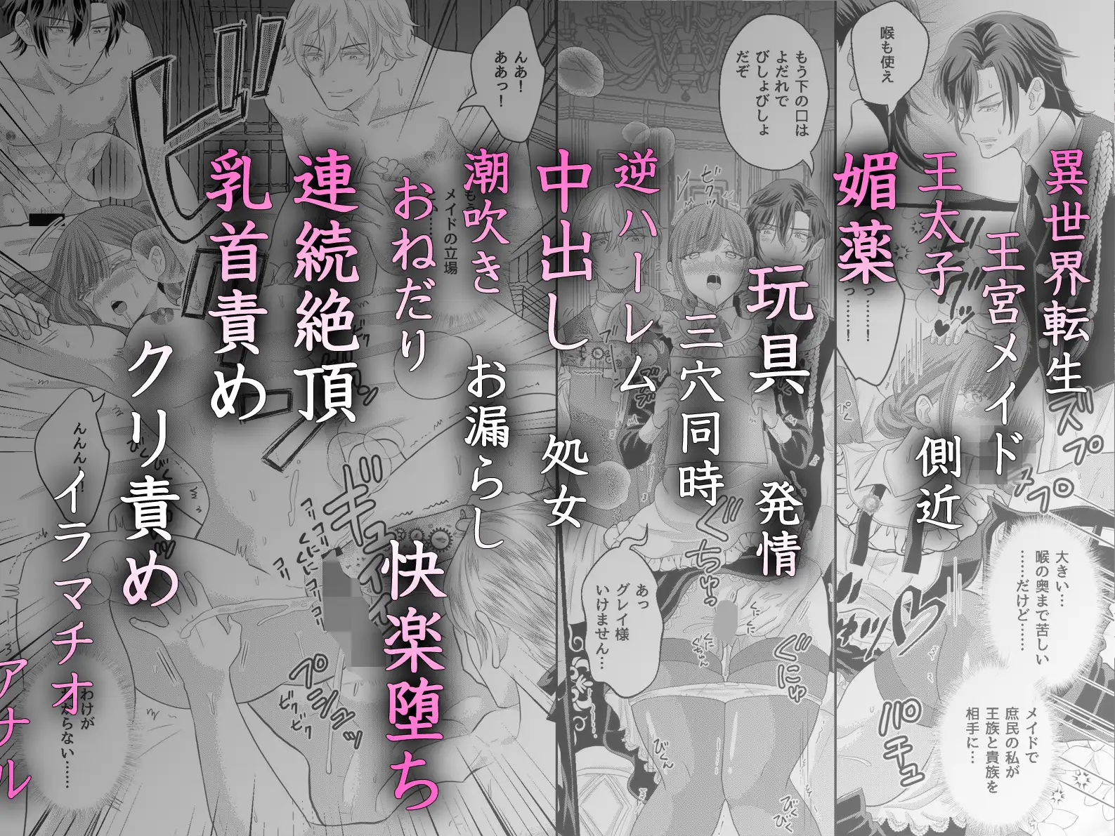 完璧メイドは王太子の性玩具になりました。媚薬と魔道具で感度を壊され、三穴同時にハメられ堕ちるまで終わらない快楽逆ハーレム サンプル4