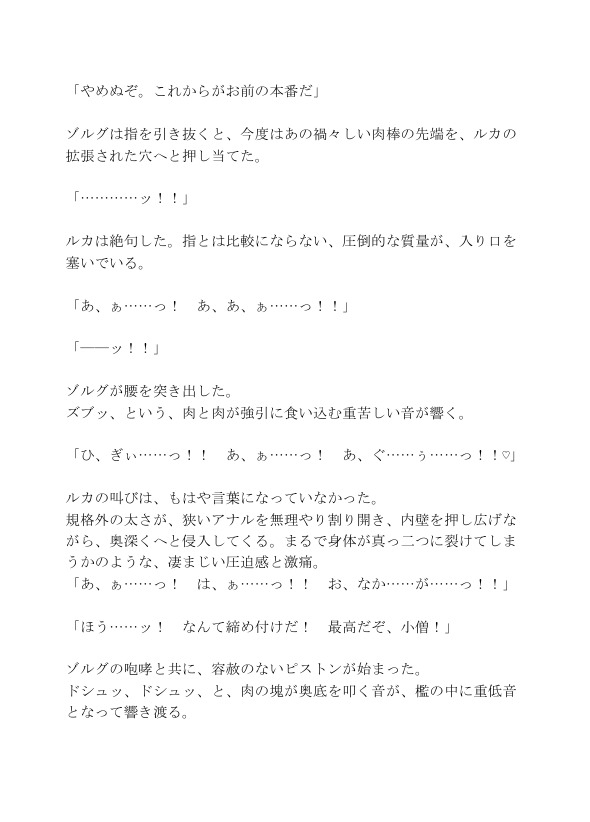 捕らえられた聖騎士見習いはオークの種付け〇隷になる サンプル3