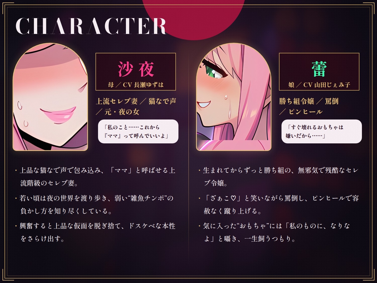 【73分 モーション映像化】セレブママと娘のペニバンでメス堕ちするマゾオス～300万円女装の完全敗北～