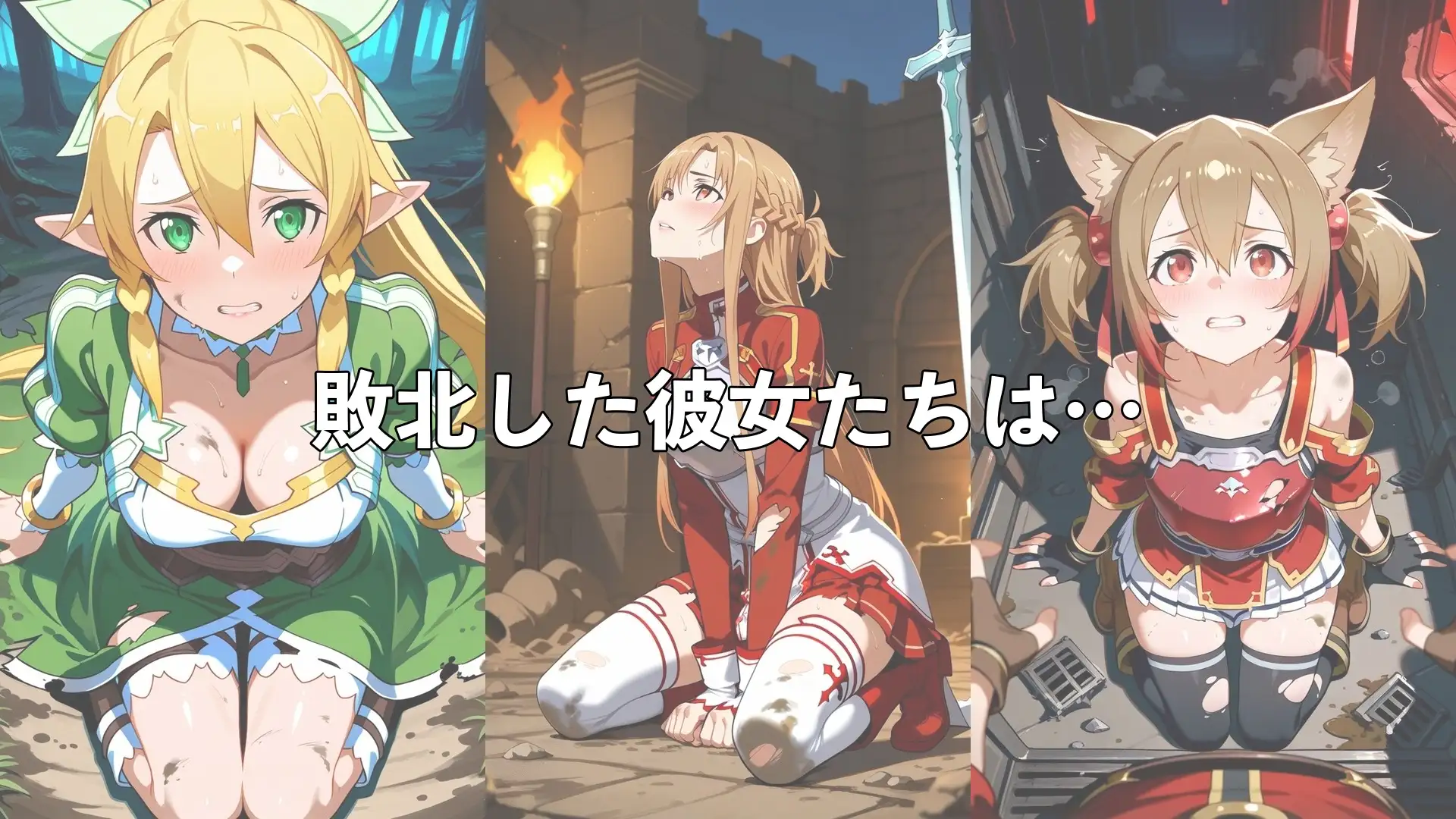 敗北したア●ナ＆リ●ファ＆シ●カの身体を存分に味わい容赦なく種付け サンプル画像 2