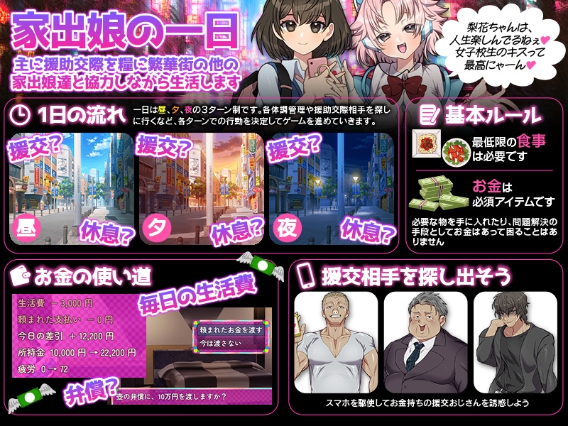 家出娘の援交生活SIM