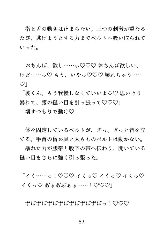 拘束具のモニターバイトに来たら、二人がかりで散々絶頂させられて最後は中出しされるカントボーイ サンプル9