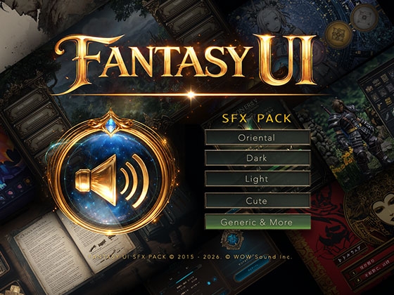 【効果音素材】Fantasy UI Sound Effects Pack