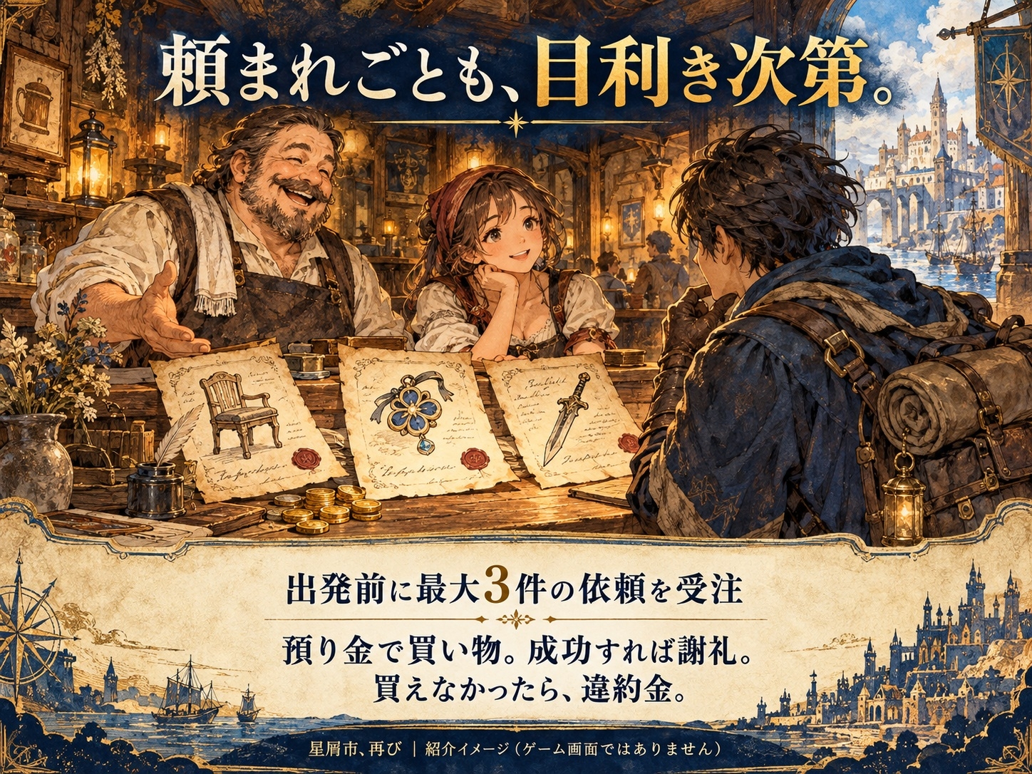 星屑市、再び ～目利きと依頼と競りのファンタジー・バザールRPG～