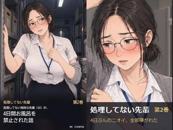 処理してない地味な先輩(34)が、4日間お風呂を禁止されて全身のニオイを嗅がれる話 ジャケット画像
