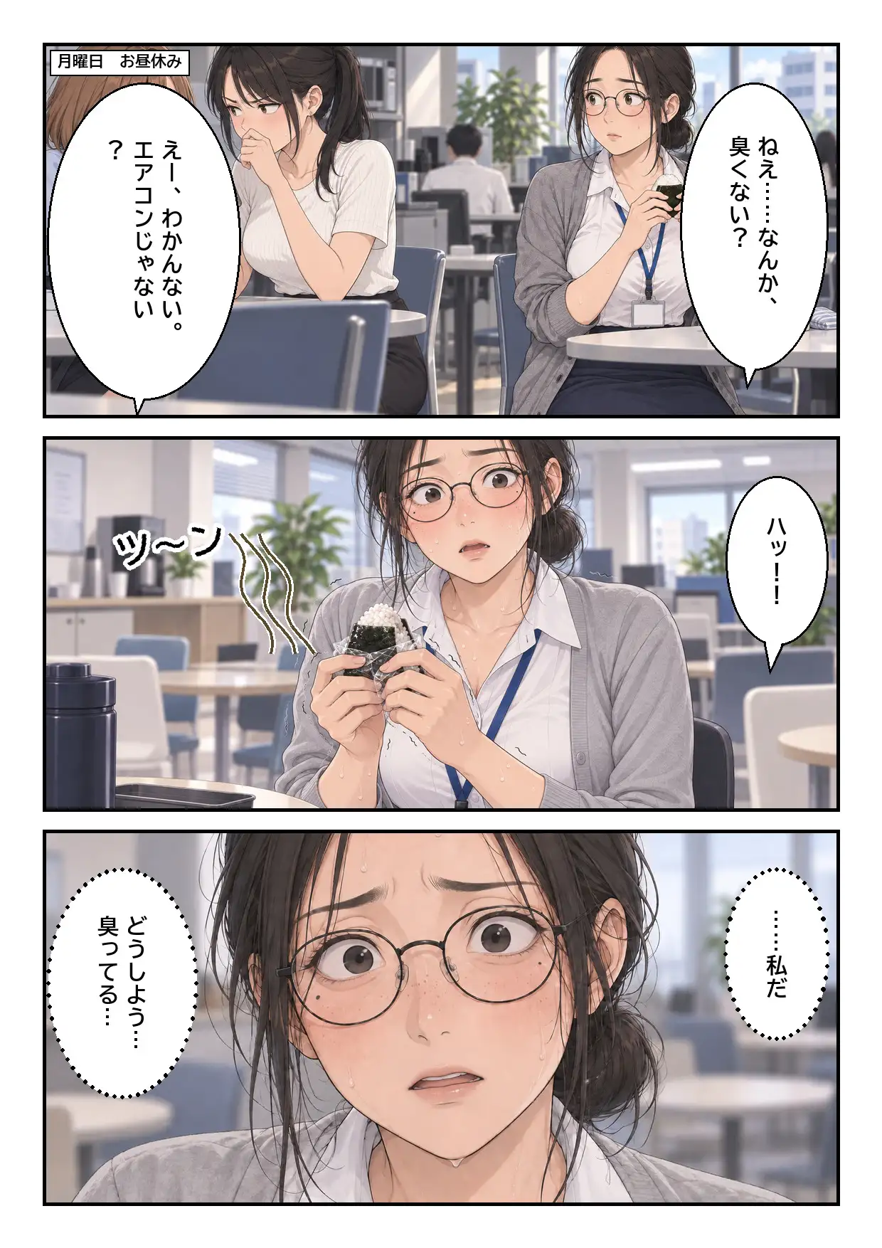処理してない地味な先輩(34)が、4日間お風呂を禁止されて全身のニオイを嗅がれる話 サンプル画像 7