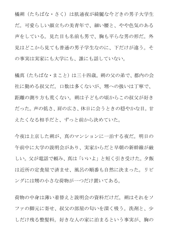 都内マンションの一夜。可愛い美青年の甥の秘密が叔父にバレた夜 サンプル1