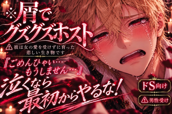 ※屑でグズグズホスト⚠︎彼は女の愛を受けずに育った悲しい生き物です⚠︎男性受け※逆レ 『ごめんひゃい…もうしません…』泣くなら最初からやるな！穴破壊《ドS向け》
