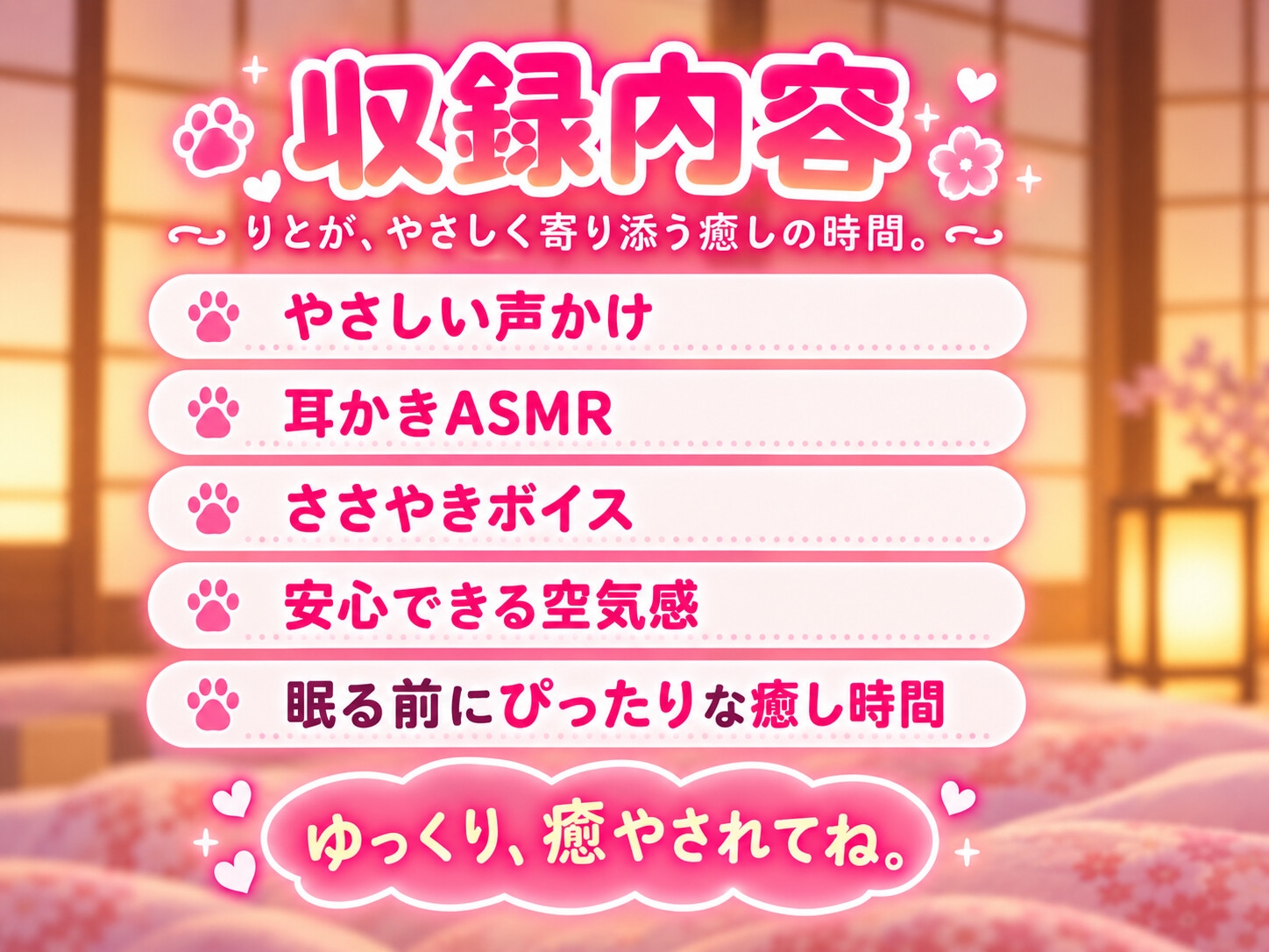 【耳かきASMR・睡眠導入】今日もお疲れさま。僕が優しく耳かきしてあげるね(*´꒳`*)-2画像