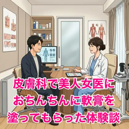 皮膚科で美人女医におちんちんに軟膏を塗ってもらった体験談 ジャケット画像