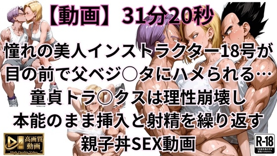 憧れの美人インストラクター18号が目の前で父ベジ○タにハメられる… 童貞トラ○クスは理性崩壊し 本能のまま挿入と射精を繰り返す 親子丼SEX動画